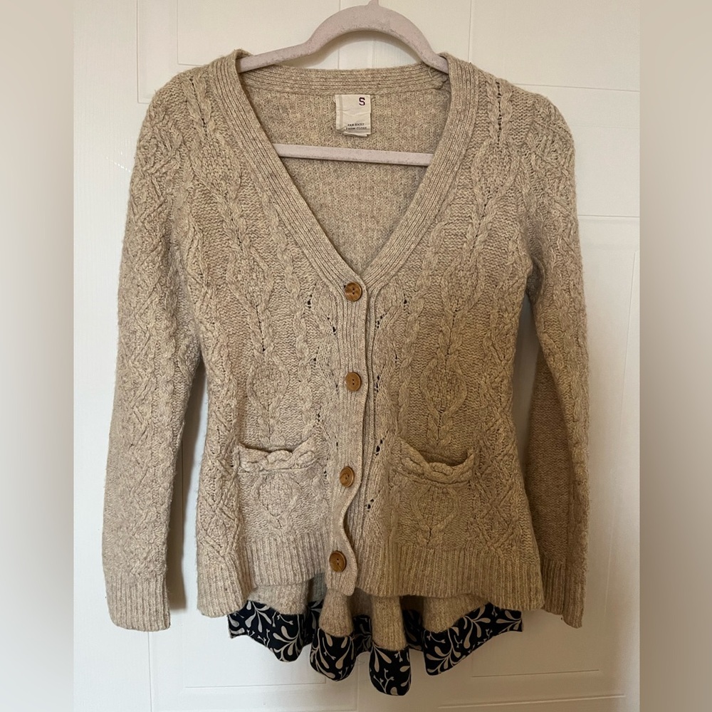 Anthropologie Far Away From Close Wool Sweater Cardigan Top